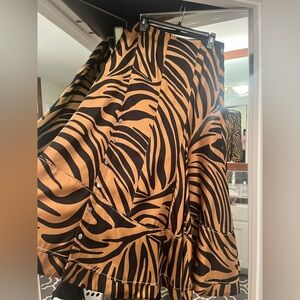 3.1 Phillip Lim Black and Tan Zebra Print maxi skirt